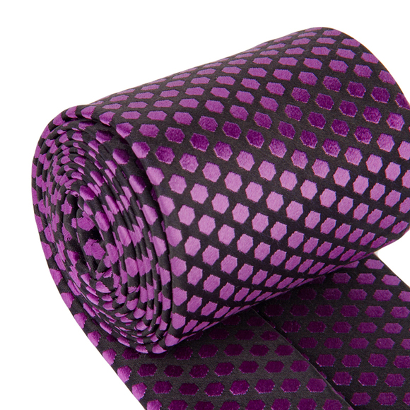 PENROSE BLACK, MEDIUM ORCHID PAISLEY TIE | MENS - Picture 3 of 4